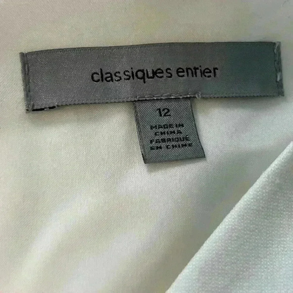 Classiques Entier Women’s size 12 White Pencil Dress. Cap sleeve. Double zip - Picture 8 of 15